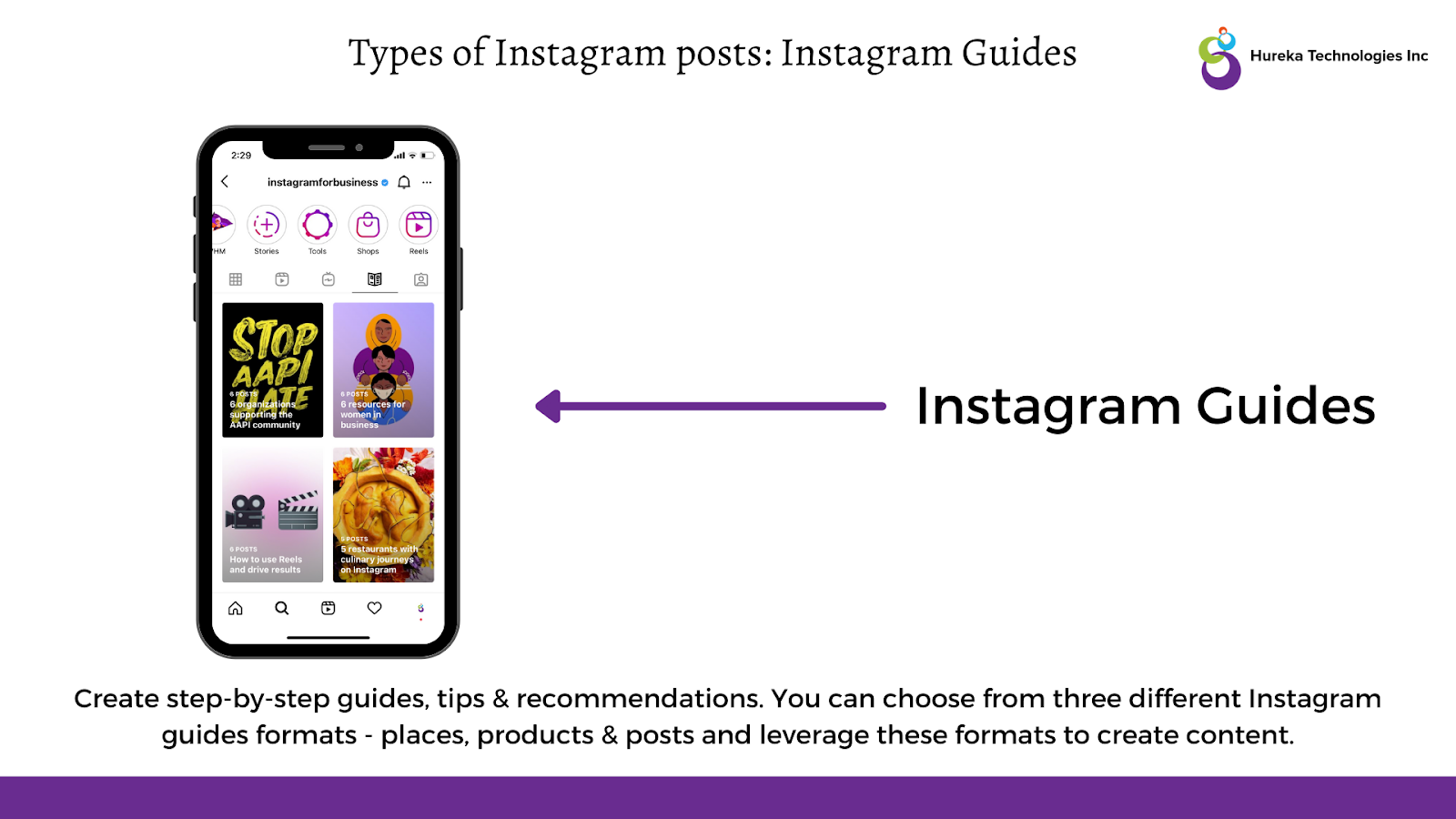 Illustration showing Instagram Guides - a new Instagram feature